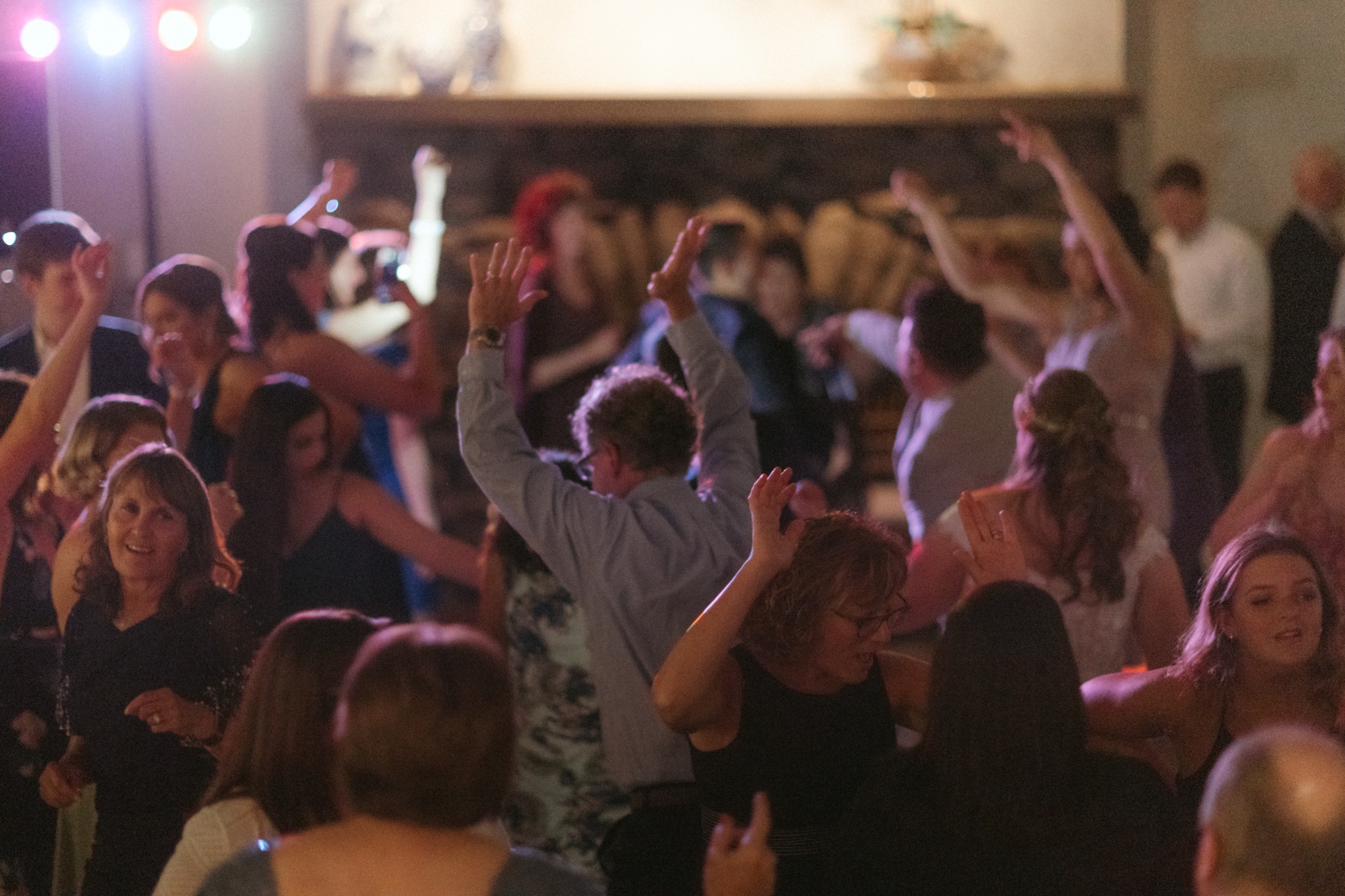 Wedding guests of all ages enjoying the dance floor together