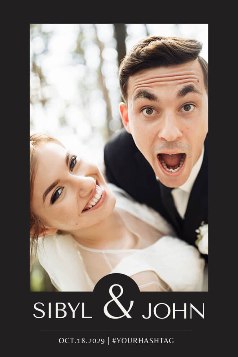 A complete personalized digital photo-station design featuring newlyweds Sibyl and John