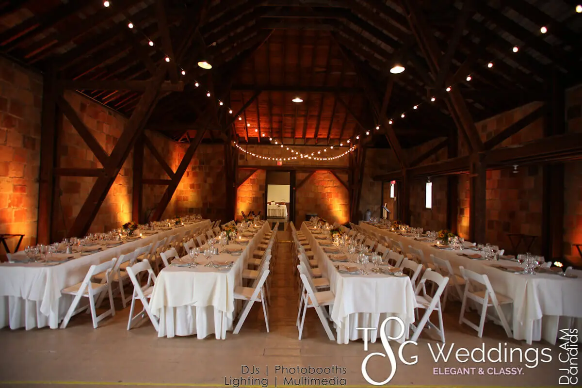 Wedding celebration and lighting at The Crane Estate Barn, gallery photo 1