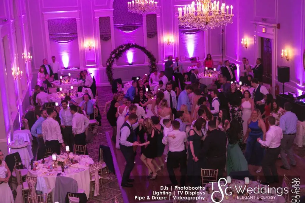 Wedding celebration and lighting at Hawthorne Hotel, gallery photo 13