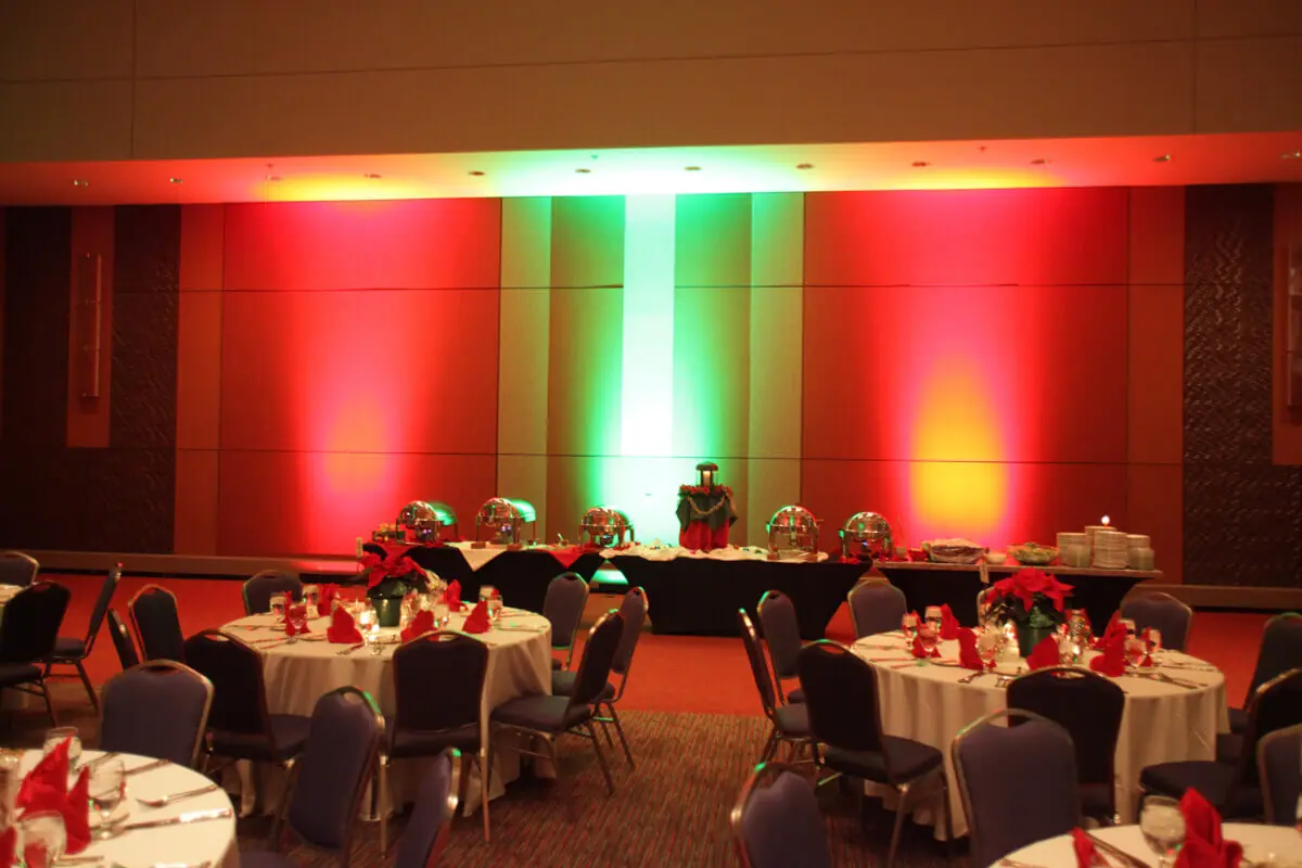 Wedding lighting at Mass Mutual Center