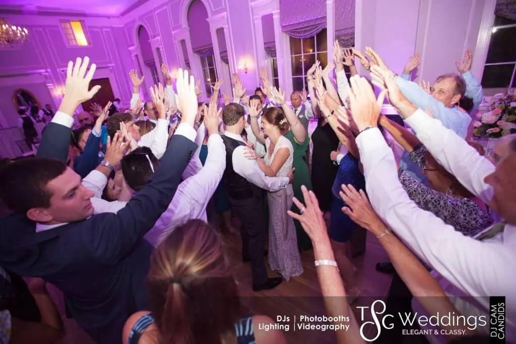 Wedding celebration and lighting at Hawthorne Hotel, gallery photo 9