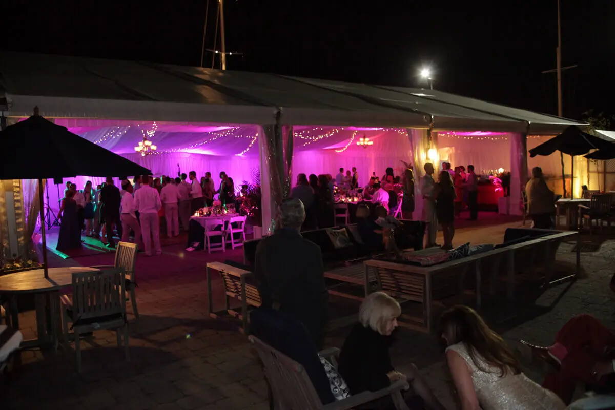 Wedding lighting at Newport Yachting Center