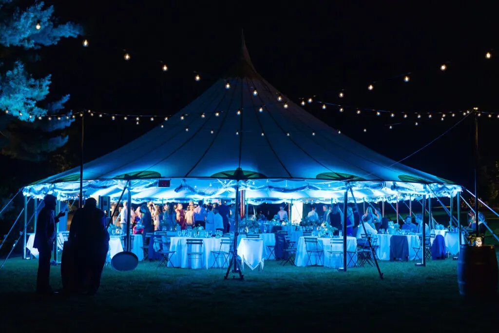 Wedding celebration and lighting at Gardens at Uncanoonuc, gallery photo 7