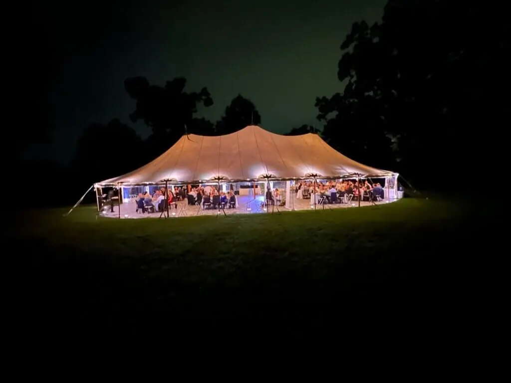 Wedding lighting at The Bradley Estate