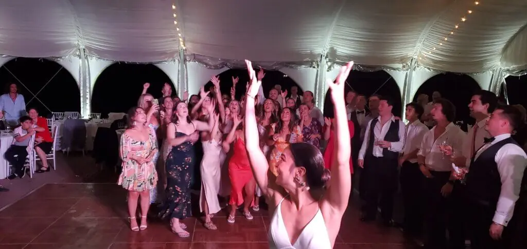 Wedding lighting at Fruitlands Museum