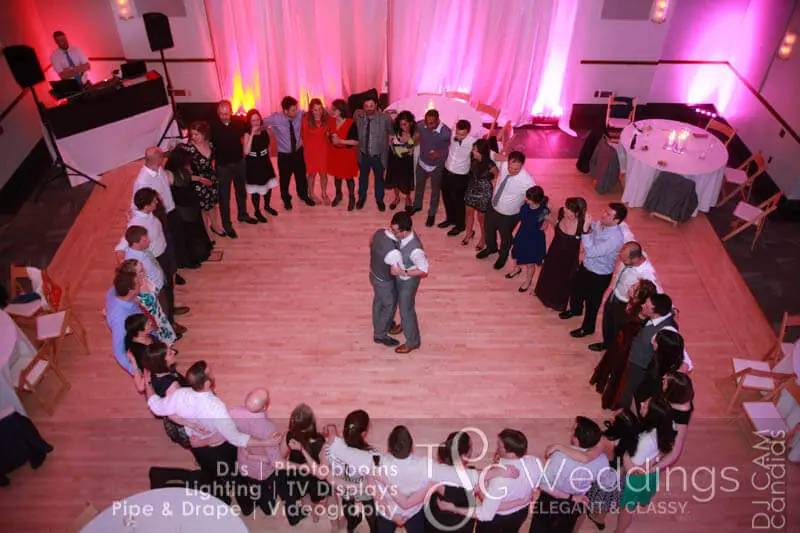 Wedding lighting at Exchange Conference Center