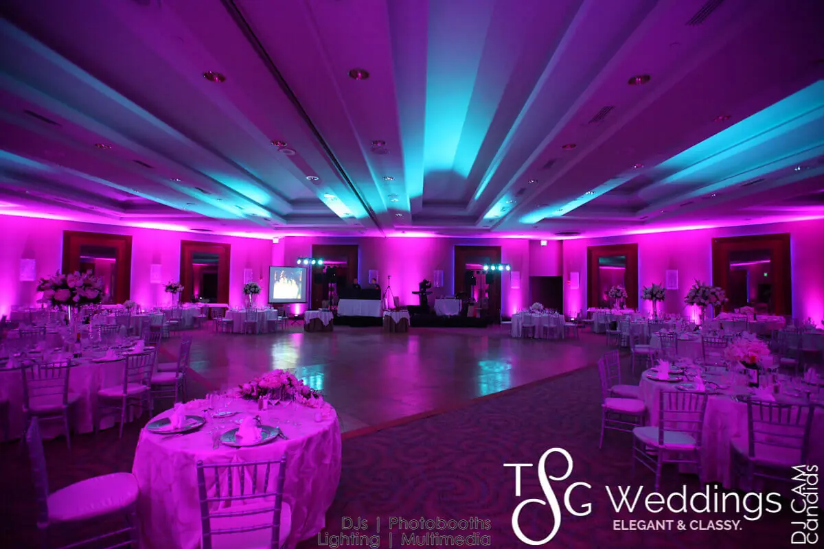 Wedding lighting at Royal Sonesta Hotel
