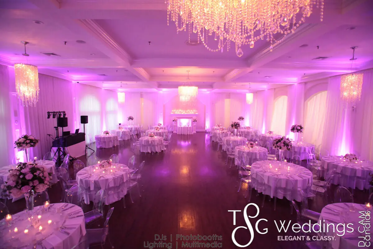 Wedding lighting at Belle Mer