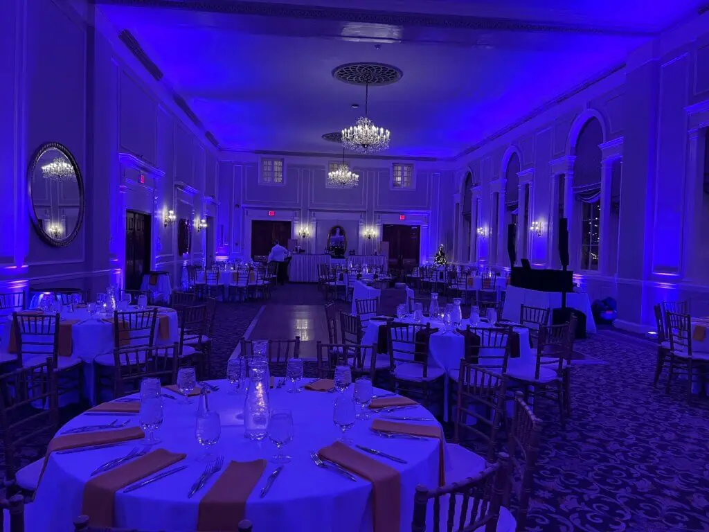 Wedding celebration and lighting at Hawthorne Hotel, gallery photo 19